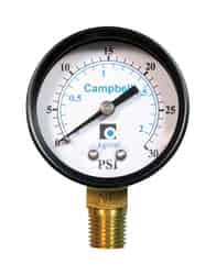Campbell 2 in. 0 psi 30 psi Pressure Gauge