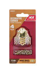 Ace Bright Brass Decorative Corner 4 1.3 in.