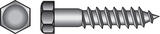 HILLMAN 2-1/2 in. L x 3/8 in. Hex Steel Lag Screw 50 pk