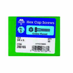 HILLMAN 3/8 in. Dia. x 5 in. L Heat Treated Zinc Steel Hex Head Cap Screw 50 box