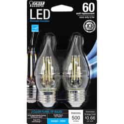 Feit Electric Performance CA10 E26 (Medium) LED Bulb Daylight 60 Watt Equivalence 2 pk