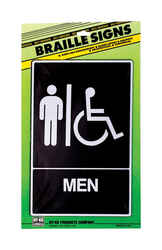 Hy-Ko English Black Informational Braille Sign 9 in. H x 6 in. W