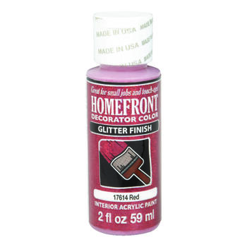 Homefront Glitter Red Hobby Paint 2 oz