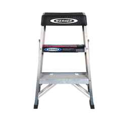 Werner 2 ft. H X 17 in. W Aluminum Step Ladder Type IA 300 lb. cap.