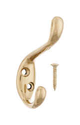 Ace 3 in. L Gold Brass Medium Garment Hook 1 pk Bright Brass