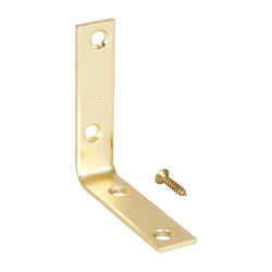 Ace 3 in. H x 4.75 in. W x 3 in. D Brass Inside L Corner Brace