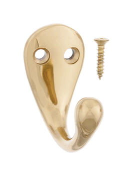 Ace 1-3/4 in. L Gold Brass Bright Brass Single Garment Hook 1 pk Small