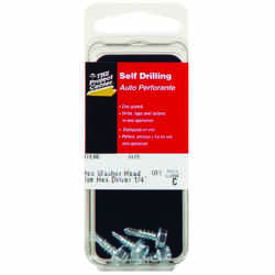 HILLMAN 10 x 1 in. L Zinc-Plated Steel Hex Head 5 per box Sheet Metal Screws Hex