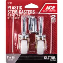 Ace 1-1/4 in. Dia. Swivel Plastic Caster 40 lb. 2 pk