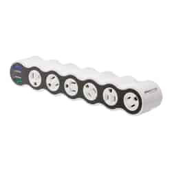 360 Electrical Surge Protector Six Tap 15 Amp 120 volts 1,800 watts 1,080 J White/black 6 4 ft.