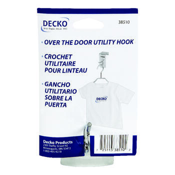 Decko 4.5 in. L Chrome Chrome Over the Door Utility Over the Door Hook 1 pk Silver