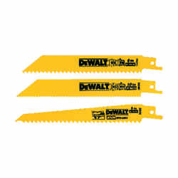 DeWalt 3 Piece 6 in. L Bi-Metal Reciprocating Saw Blade Set Multi TPI 3 pk