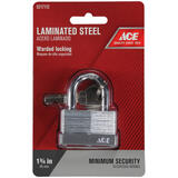 Ace 1-1/16 in. H x 1-3/4 in. W x 1 in. L Warded Locking Padlock 1 pk Laminated Steel