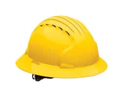 Safety Works Polyethylene Full Brim Hard Hat Yellow Vented 1 pk