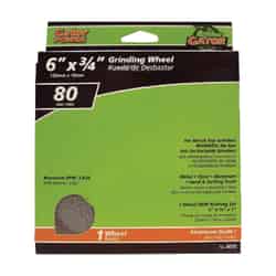 Gator 6 in. Dia. x 1 in. x 3/4 in. thick Aluminum Oxide Grinding Wheel 3820 rpm 1 pc.