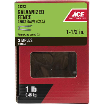 Ace 1-1/2 in. L Galvanized Fence Staples 1 lb. Steel