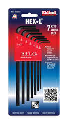 Eklind Tool 5/64 to 1/4 SAE Long Arm Hex Key Set 7 pc. Multi-Size in.