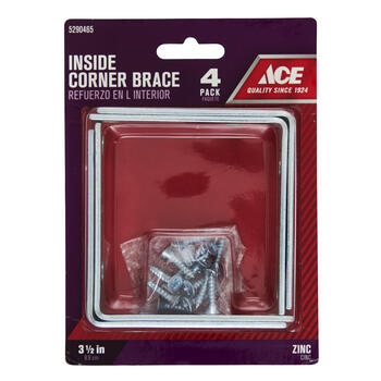 Ace 3-1/2 in. H x 4.75 in. W x 3-1/2 in. D Zinc Inside L Corner Brace