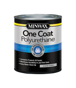 Minwax One Coat Gloss Clear Fast-Drying Polyurethane 1 qt