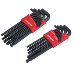 Craftsman 1/4 Metric and SAE Long and Short Arm Ball End Hex Key Set 26 13 in.