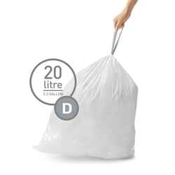 simplehumann Custom Fit Code D 5.3 gal. Trash Bag Liner Drawstring 20 pk