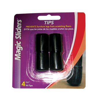 Magic Sliders Vinyl Leg Tip Black Round 3/4 in. W 4 pk Self Adhesive