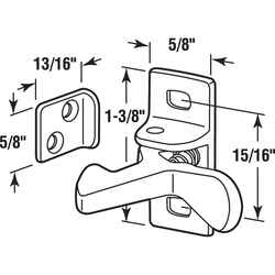 Prime-Line 1.3 in. H X 0.6 in. W X 0.9 in. D Satin Nickel Steel Elbow Catch