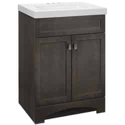 Continental Cabinets Single Semi-Gloss Grey Vanity Combo 33-1/2 in. H x 24 in. W x 18 in. D