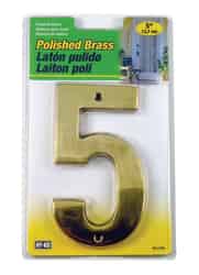 Hy-Ko 5 in. Brass 5 Number Nail-On Gold
