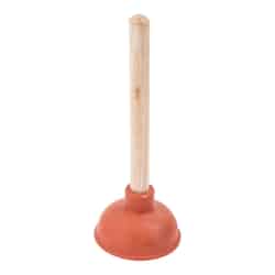 LDR 8 in. L x 4 in. Dia. Plunger with Wooden Handle