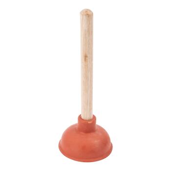 LDR 8 in. L x 4 in. Dia. Plunger with Wooden Handle