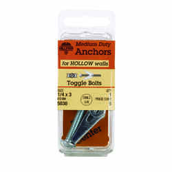 HILLMAN Fas-N- Tite 1/4 in. Dia. x 3 L Round Steel 1 pk Toggle Bolt