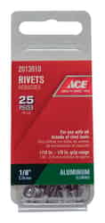 Ace 1/8 L 1/8 Aluminum Silver Rivets 25 pk