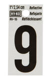 Hy-Ko 1 in. Vinyl 9 Black Self-Adhesive Number Reflective