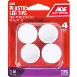 Ace Plastic Leg Tip White Round 1 in. W 4 pk