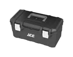 Ace 20 in. Plastic 9.25 in. W x 10.5 in. H Tool Box Black
