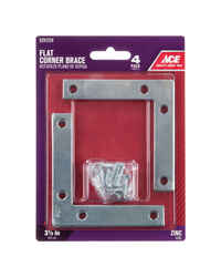 Ace 3-1/2 in. H x 4.75 in. W x 3-1/2 in. D Flat Corner Brace Zinc