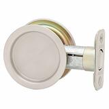 Kwikset Satin Nickel Metal Round Pocket Door Lock Indoor