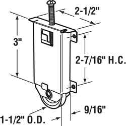 Prime-Line Silver Steel Mirror/Wardrobe Door Roller 1 pk