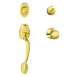 Schlage Traditional Bright Brass Brass Handleset 1 Grade Right or Left Handed