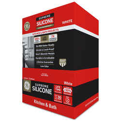 GE Supreme White Supreme Silicone Kitchen and Bath Caulk Sealant 2.8 oz