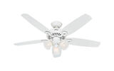 Hunter Fan Builder Plus 52 in. 5 blade Indoor Snow White Ceiling Fan