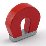 Master Magnetics 1 in. Alnico 2 lb. pull 5.5 MGOe Red 1 pc. Horseshoe Magnet