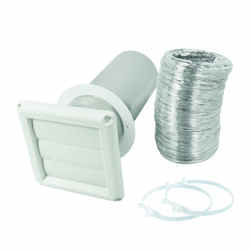Deflect-O Supurr-Vent 8 ft. L x 4 in. Dia. White Dryer Vent Kit Aluminum