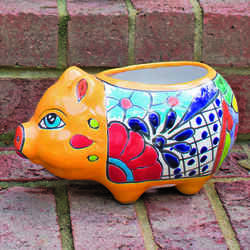 Avera Products Talavera 6 in. H x 9 in. W x 5 in. L Multicolored Ceramic Talavera Planter