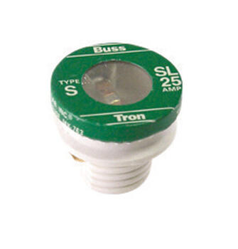 Bussmann 25 amps 125 volts Plastic Tamper Proof Plug Fuse 4 pk