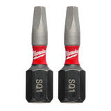 Milwaukee SHOCKWAVE Square 1 in. L x #1 Impact Duty Hex Shank Steel Screwdriver Bit 2 pc. 1