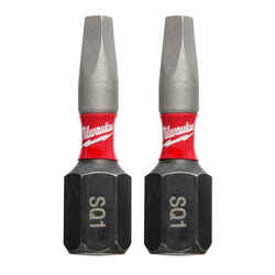 Milwaukee SHOCKWAVE Square 1 in. L x #1 Impact Duty Hex Shank Steel Screwdriver Bit 2 pc. 1