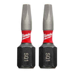 Milwaukee SHOCKWAVE Square 1 in. L x #1 Impact Duty Hex Shank Steel Screwdriver Bit 2 pc. 1