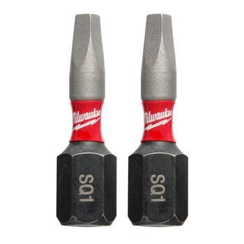 Milwaukee SHOCKWAVE Square 1 in. L x #1 Impact Duty Hex Shank Steel Screwdriver Bit 2 pc. 1